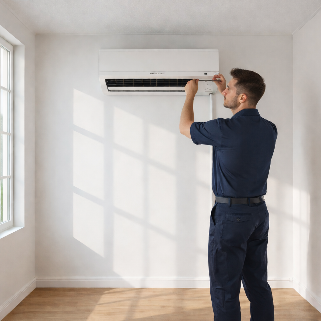 AC system detail and clean connections