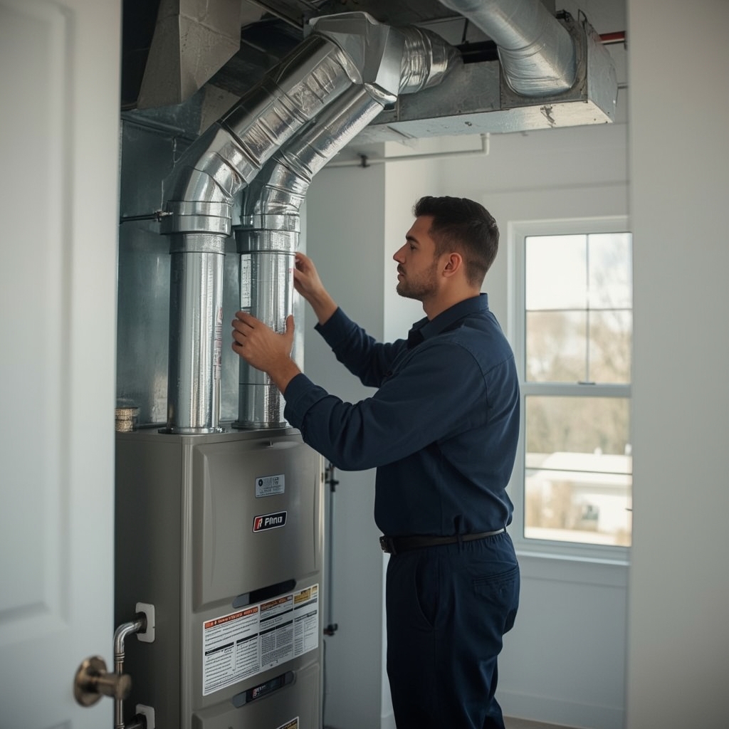 Professional HVAC installation in a clean workspace